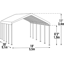 Load image into Gallery viewer, Sheds Express Party Tents SuperMax 18 ft. x 30 ft. Canopy in White (model 26767)