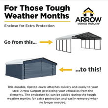 Load image into Gallery viewer, By Arrow (model 10183) Accessories Arrow Carport Enclosure Kit for 20 ft. x 20 ft. (model 10183) *carport not included