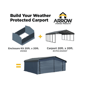 By Arrow (model 10183) Accessories Arrow Carport Enclosure Kit for 20 ft. x 20 ft. (model 10183) *carport not included