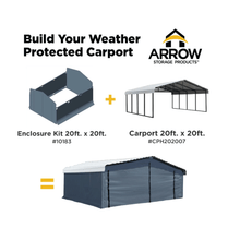 Load image into Gallery viewer, By Arrow (model 10183) Accessories Arrow Carport Enclosure Kit for 20 ft. x 20 ft. (model 10183) *carport not included