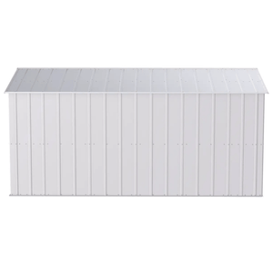 By Arrow model # CLG1014FG Outdoor Storage Sheds Arrow Classic 10 ft. x 14 ft. Steel Storage Shed in Flute Grey