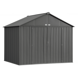 By Arrow (model EZ10872HVCC) Outdoor Storage Sheds EZEE Shed Steel Storage 10 x 8 ft. Galvanized Extra High Gable Charcoal