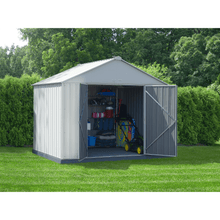 Load image into Gallery viewer, By Arrow (model EZ10872HVCR) Sheds EZEE Shed 10 ft. x 8 ft. Extra High Gable Galvanized Steel Storage in Cream