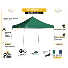 Load image into Gallery viewer, Model# 167515DS Party Tents Quik Shade Weekender Elite WE144 12 ft. x 12 ft. Straight Leg Pop-Up Canopy in White