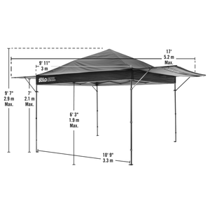 model# 167523DS Party Tents Solo Steel SOLO170 10 ft. x 17 ft. Straight Leg Canopy White