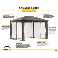 Load image into Gallery viewer, model# 24024 Gazebo Shelter Logic 10 ft. x 12 ft. Sycamore Gazebo