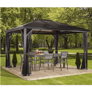 model# 314-9160734 Gazebo Sojag Verona 10 ft. x 14 ft. Gazebo in Dark Grey