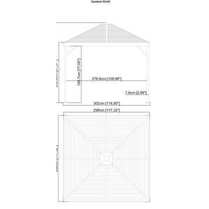 model# 500-8162851 Gazebo Sojag Sanibel II 10 ft. x 10 ft. Gazebo in Light Grey