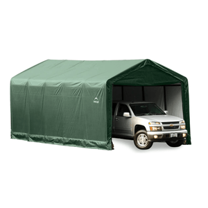 model# 62810 Garage Sheds ShelterTube 12 ft. x 25 ft. x 11 ft. Shelter Logic Garage in Green