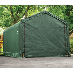 model# 62810 Garage Sheds ShelterTube 12 ft. x 25 ft. x 11 ft. Shelter Logic Garage in Green