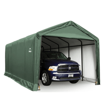 Load image into Gallery viewer, model# 62810 Garage Sheds ShelterTube 12 ft. x 25 ft. x 11 ft. Shelter Logic Garage Shed in Green