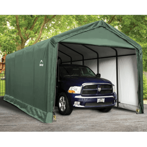 model# 62810 Garage Sheds ShelterTube 12 ft. x 25 ft. x 11 ft. Shelter Logic Garage Shed in Green