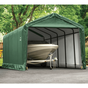 model# 62810 Garage Sheds ShelterTube 12 ft. x 25 ft. x 11 ft. Shelter Logic Garage Shed in Green