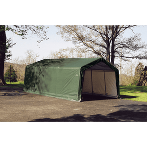 model# 73442 Garage Sheds ShelterCoat 13 ft. x 20 ft. x 10 ft. Garage Peak Style Shelter in Green