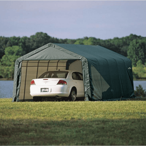 model# 73442 Garage Sheds ShelterCoat 13 ft. x 20 ft. x 10 ft. Garage Peak Style Shelter in Green