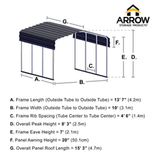 Load image into Gallery viewer, model# CPH101507 Carports Arrow Carport 10 ft. x 15 ft. x 7 ft. in Eggshell