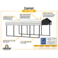 Load image into Gallery viewer, model# CPH101507 Carports Arrow Carport 10 ft. x 15 ft. x 7 ft. in Eggshell