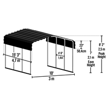 Load image into Gallery viewer, model# CPH101507 Carports Arrow Carport 10 ft. x 15 ft. x 7 ft. in Eggshell