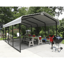 Load image into Gallery viewer, model# CPH122007 Carports Arrow Steel 12 ft. x 20 ft. x 7 ft. Carport in Galvanized Black/Eggshell