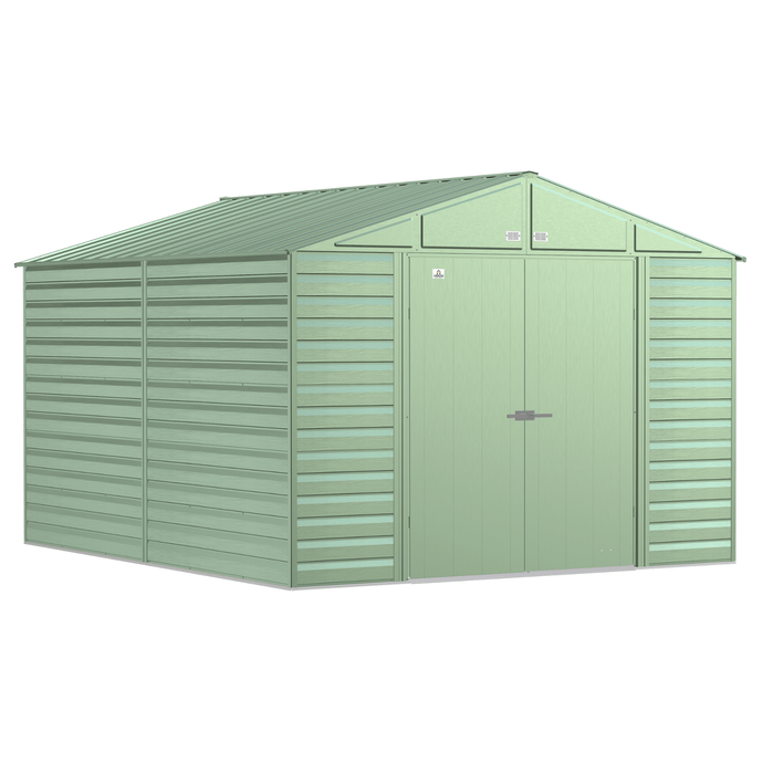 model# SCG1012SG Outdoor Storage Sheds Arrow Select 10 ft. x 12 ft. Steel Storage Shed in Sage Green