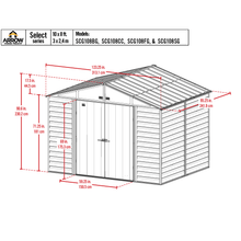 Load image into Gallery viewer, model# SCG108SG Outdoor Storage Sheds Arrow Select 10 ft. x 8 ft. Steel Storage Shed in Sage Green