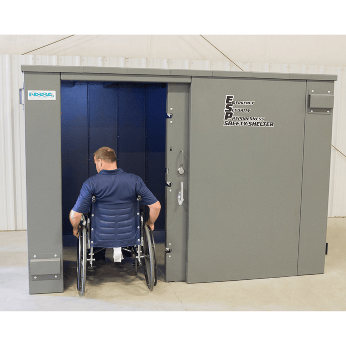 model# SR114x84G Safety Shelters Swisher ESP Safety Shelter- Wheelchair accessible - 20 Person Private / 12 Person Business