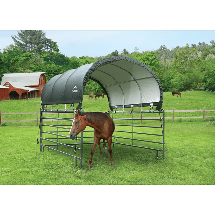 Sheds Express Animal Shelters Corral Shelter  10 ft. x 10 ft. Livestock Shade Powder Coated Green Model 51530