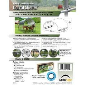 Sheds Express Animal Shelters Corral Shelter  10 ft. x 10 ft. Livestock Shade Powder Coated Green Model 51530