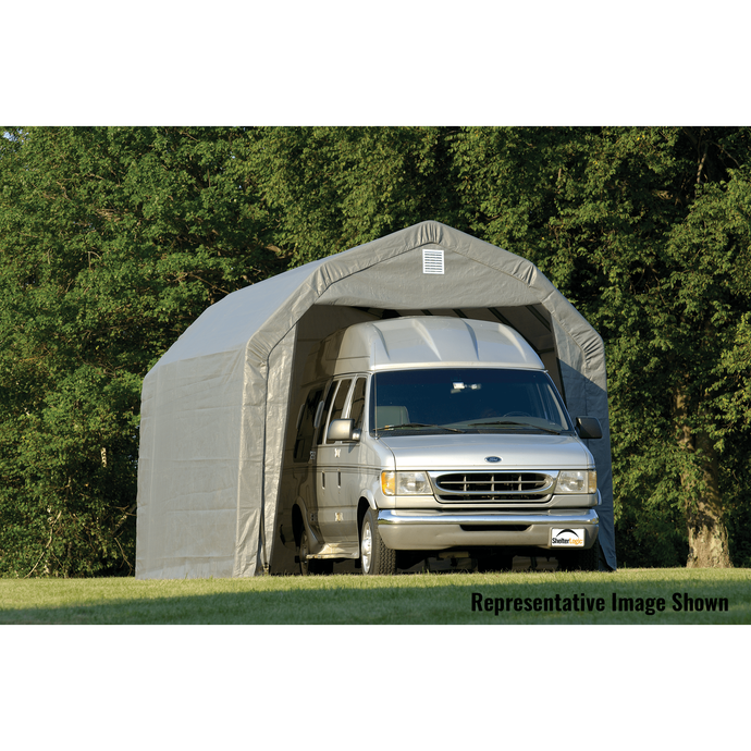 Sheds Express Animal Shelters ShelterCoat 12 ft. x 28 ft. x 9 ft. Garage Barn Shelter in Gray STD (model 97253)