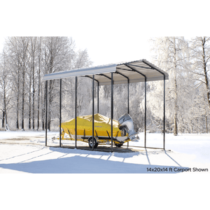 Sheds Express Carports 14x33x14 Arrow Carport CPH143314 Eggshell