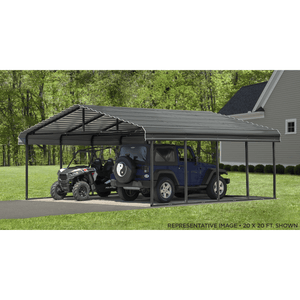 Sheds Express Carports Arrow 20 ft. x 24 ft. Carport in Charcoal Model CPHC202407