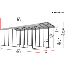 Load image into Gallery viewer, Sheds Express Carports Arrow Carport, 14x42x14, Eggshell