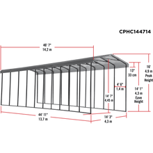 Load image into Gallery viewer, Sheds Express Carports Arrow Carport, 14x47x14, Charcoal