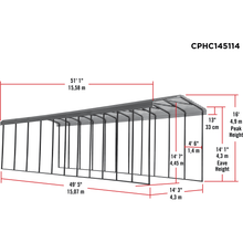 Load image into Gallery viewer, Sheds Express Carports Arrow Carport, 14x51x14, Charcoal