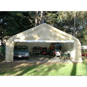 Sheds Express Garage Sheds 22' x 24' x 12' Two Car Garage House (Peak Style)