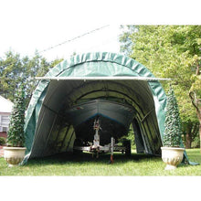 Load image into Gallery viewer, Sheds Express Garage Sheds Green Rhino Shelters 12&#39; x 24&#39; x 8&#39; Extended Instant Garage GA122408RGN Round