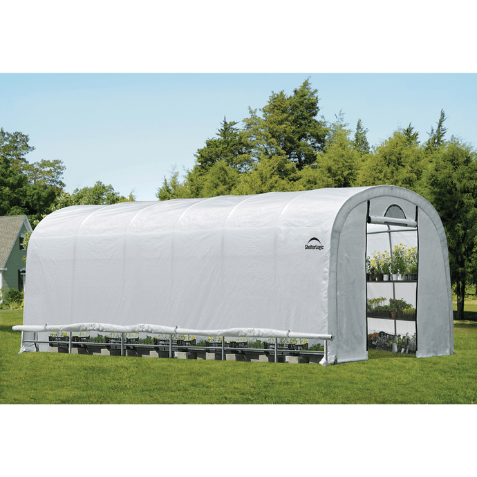 Sheds Express Greenhouses GrowIT Heavy Duty 12 ft. x 24 ft. Round Greenhouse Model 70593