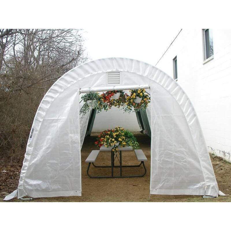 Sheds Express Greenhouses Translucent Rhino Shelters 12' x 24' x 8' Round Instant Greenhouse GH122408R