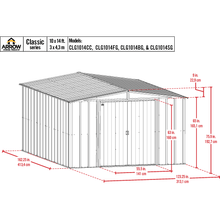 Load image into Gallery viewer, Sheds Express Outdoor Storage Sheds Arrow Classic Steel Storage Shed, 10x14, Sage Green