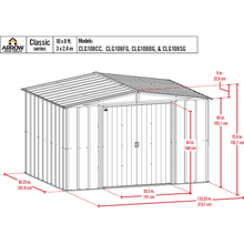 Load image into Gallery viewer, Sheds Express Outdoor Storage Sheds Arrow Classic Steel Storage Shed, 10x8, Blue Grey