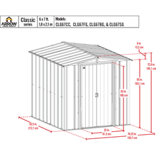 Load image into Gallery viewer, Sheds Express Outdoor Storage Sheds Arrow Classic Steel Storage Shed, 6x7, Blue Grey