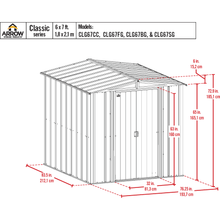 Load image into Gallery viewer, Sheds Express Outdoor Storage Sheds Arrow Classic Steel Storage Shed, 6x7, Charcoal