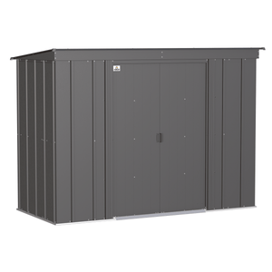 Arrow Classic Steel Storage Shed, 8x4, Charcoal 