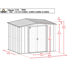 Load image into Gallery viewer, Sheds Express Outdoor Storage Sheds Arrow Classic Steel Storage Shed, 8x6, Charcoal