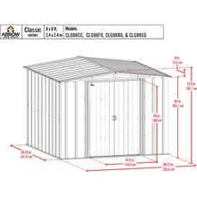 Load image into Gallery viewer, Sheds Express Outdoor Storage Sheds Arrow Classic Steel Storage Shed, 8x8, Charcoal