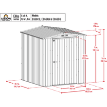 Load image into Gallery viewer, Sheds Express Outdoor Storage Sheds Arrow Elite Steel Storage Shed, 6x6, Cool Grey