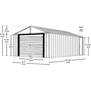 Sheds Express Outdoor Storage Sheds Arrow Murryhill 12 x 17 Garage, Steel Storage Building, Prefab Storage Shed