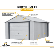 Load image into Gallery viewer, Sheds Express Outdoor Storage Sheds Arrow Murryhill 12 x 17 Garage, Steel Storage Building, Prefab Storage Shed