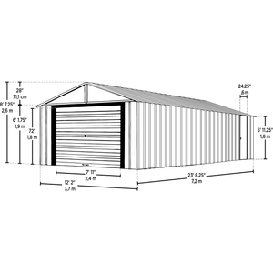 Sheds Express Outdoor Storage Sheds Arrow Murryhill 12 x 24 Garage, Steel Storage Building, Prefab Storage Shed