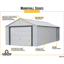 Load image into Gallery viewer, Sheds Express Outdoor Storage Sheds Arrow Murryhill 12 x 24 Garage, Steel Storage Building, Prefab Storage Shed